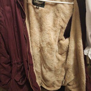 Burgundy coat